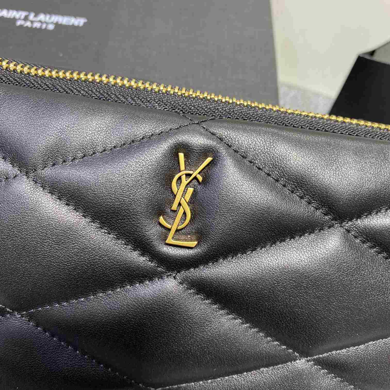 Saint Laurent Sade Pouch In Quilted Lambskin - DopestKickz