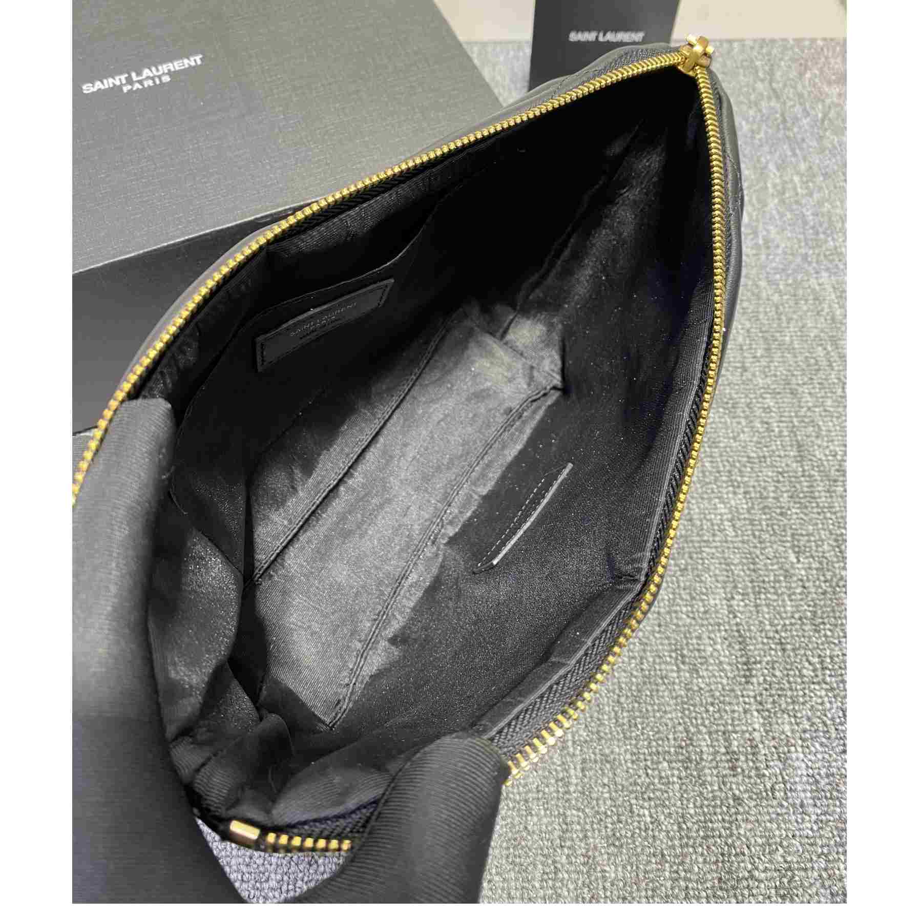 Saint Laurent Sade Pouch In Quilted Lambskin - DopestKickz