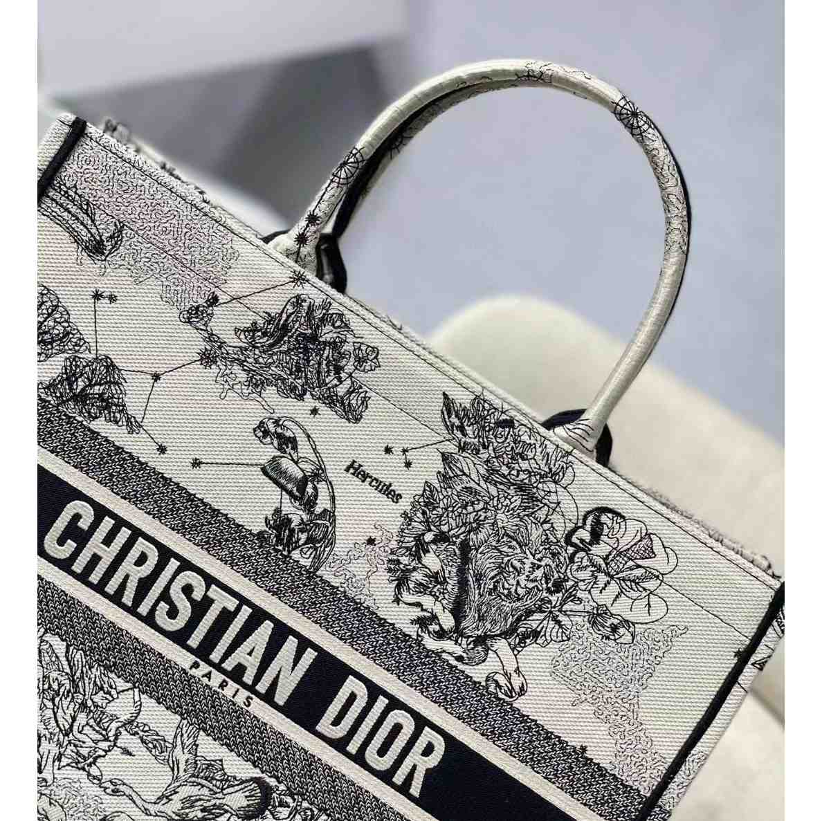 Dior Oblique Embroidered Book Tote(41.5-25-18cm)-Embroiderable Characters - DopestKickz