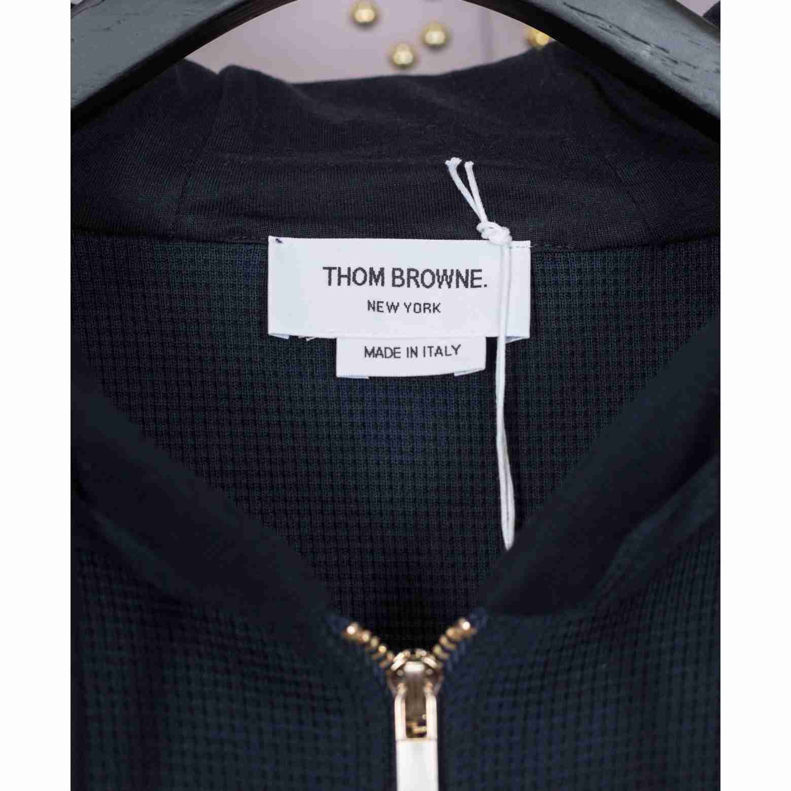 Thom Browne 4-Bar Zip-Up Cotton Hoodie - DopestKickz