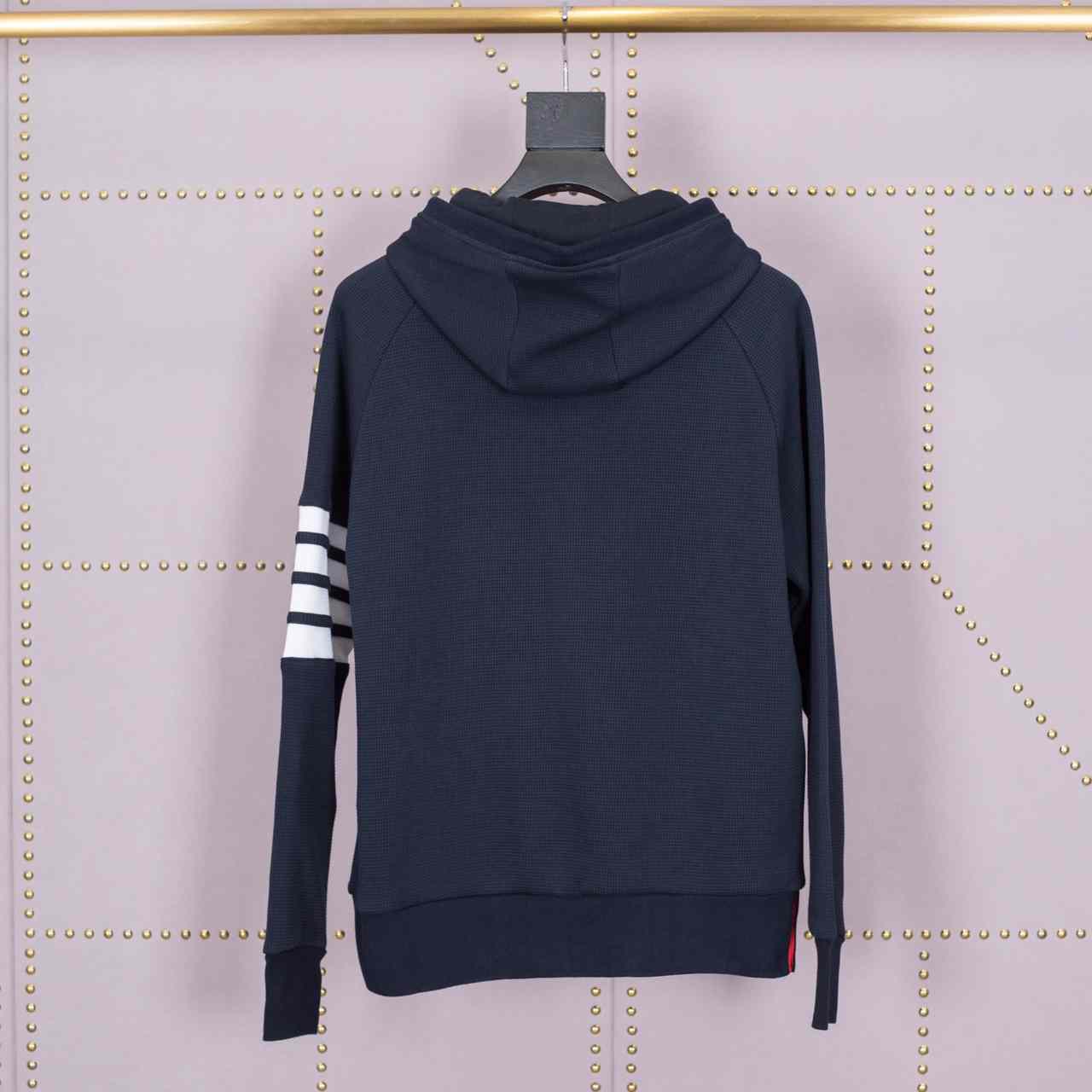 Thom Browne 4-Bar Zip-Up Cotton Hoodie - DopestKickz