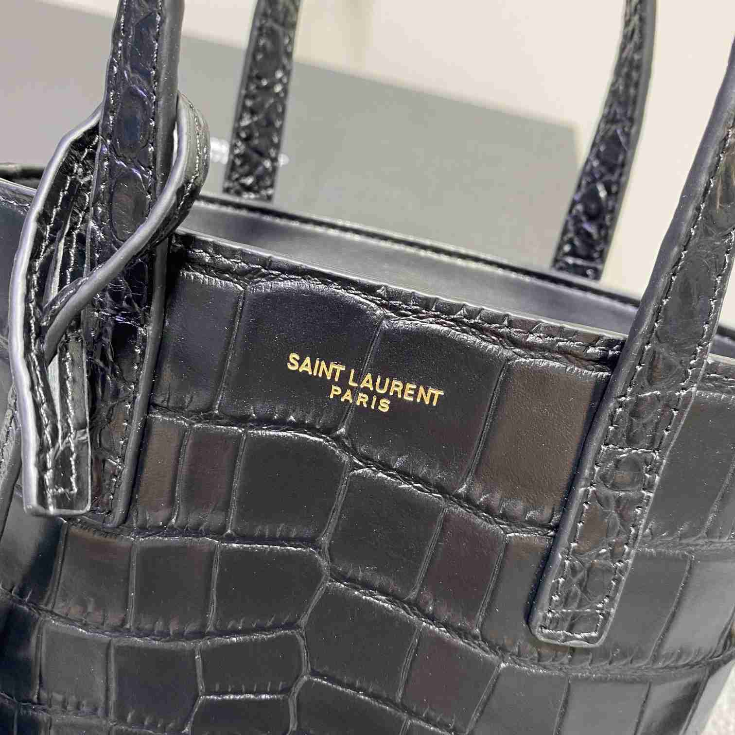 Saint Laurent Paris Mini Toy Shopping In Crocodile-Embossed Leather  - DopestKickz