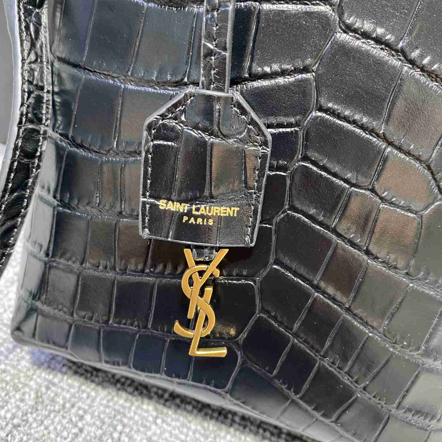 Saint Laurent Paris Mini Toy Shopping In Crocodile-Embossed Leather  - DopestKickz