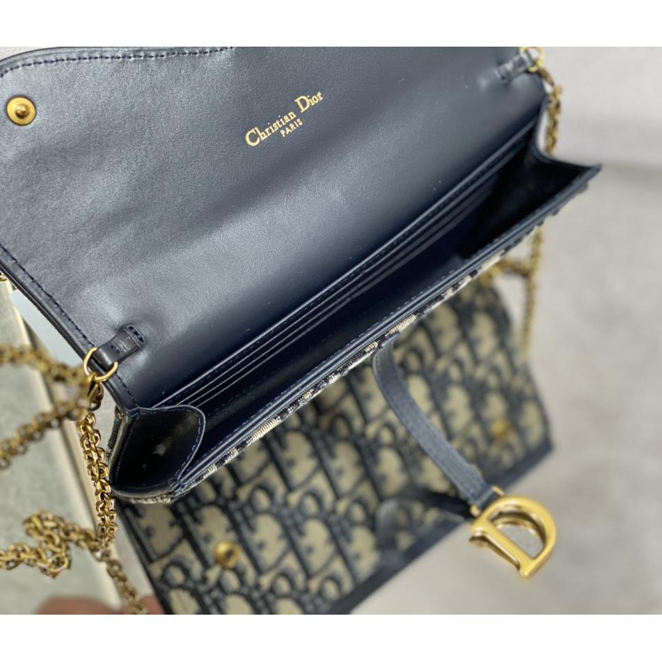 Dior Long Saddle Wallet With Chain - DopestKickz