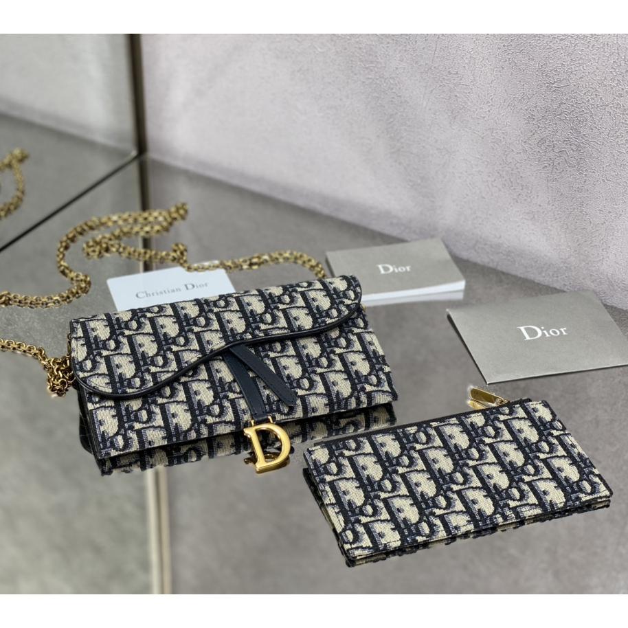 Dior Long Saddle Wallet With Chain - DopestKickz