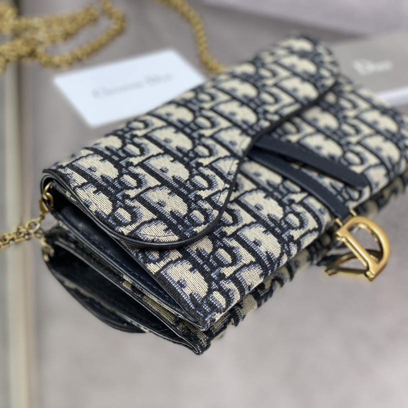 Dior Long Saddle Wallet With Chain - DopestKickz