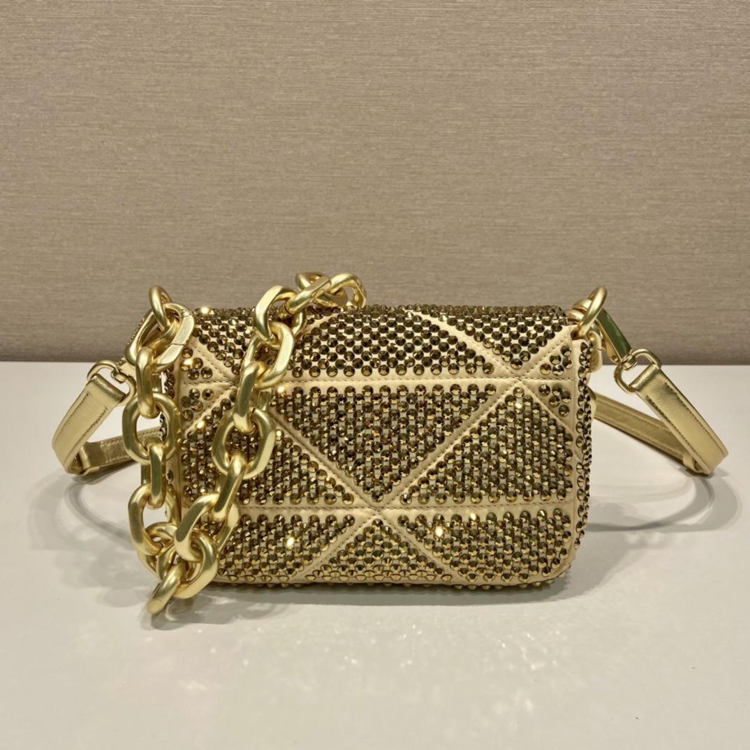 Prada Satin Mini-Bag With Crystals - DopestKickz