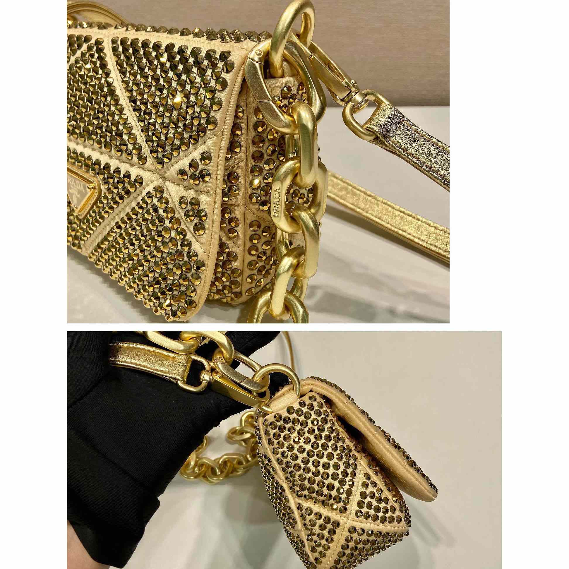 Prada Satin Mini-Bag With Crystals - DopestKickz