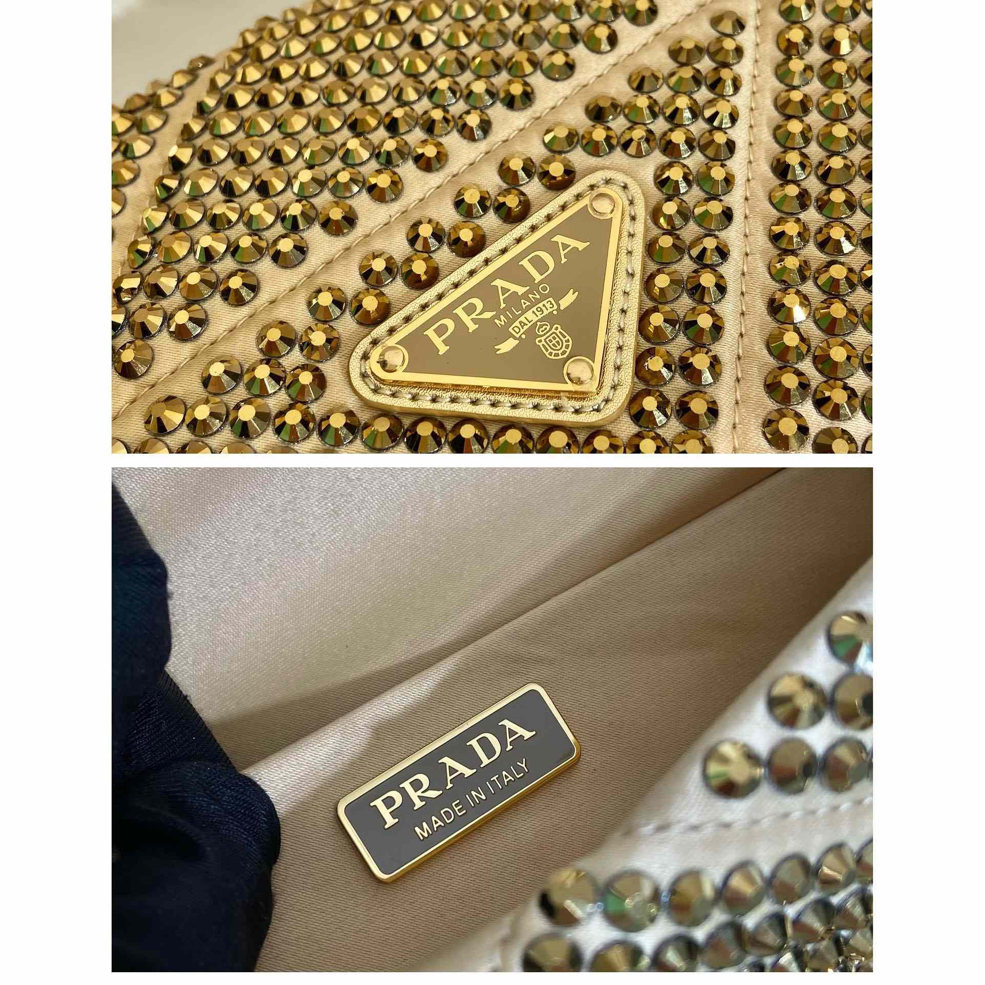 Prada Satin Mini-Bag With Crystals - DopestKickz