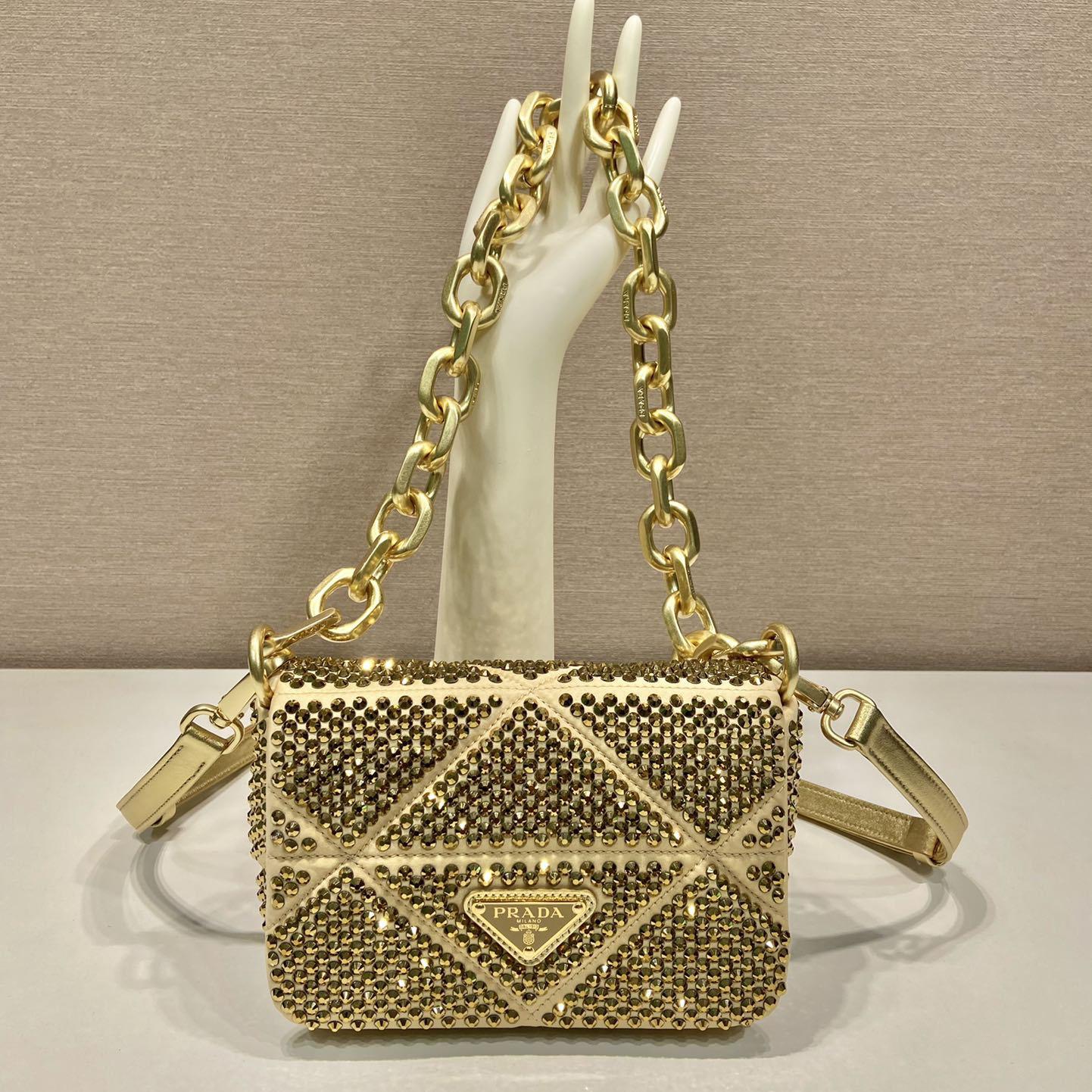 Prada Satin Mini-Bag With Crystals - DopestKickz