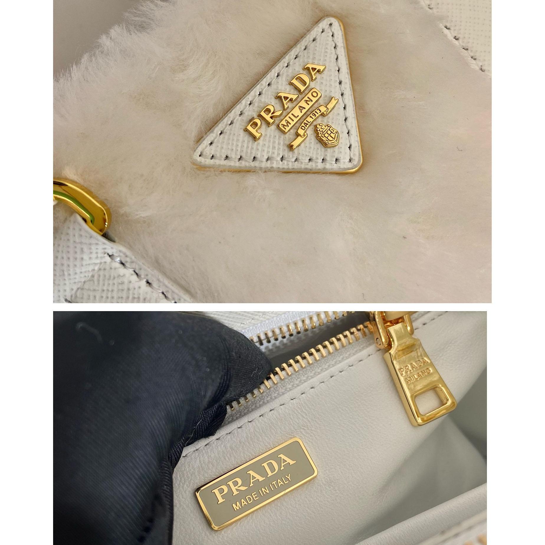 Prada Galleria Shearling Mini-Bag - DopestKickz