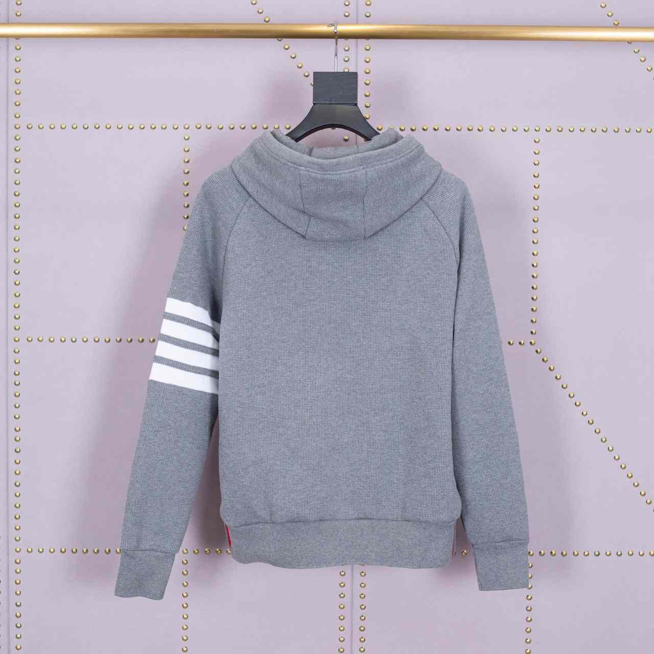 Thom Browne 4-Bar Zip-Up Cotton Hoodie - DopestKickz