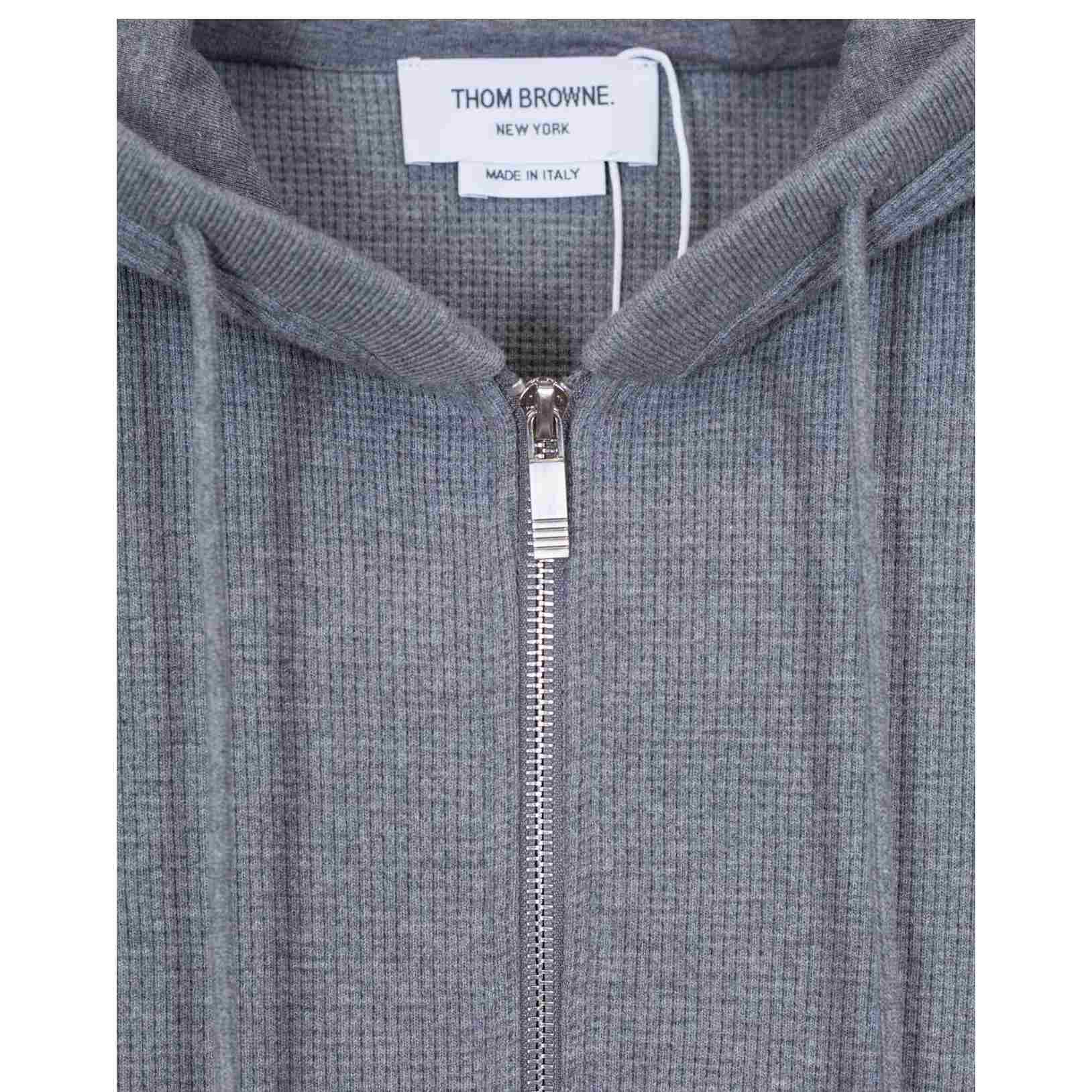 Thom Browne 4-Bar Zip-Up Cotton Hoodie - DopestKickz