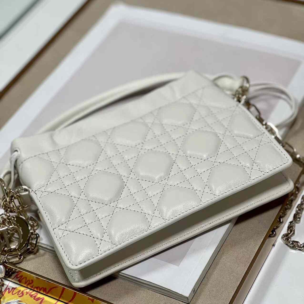 Dior Lady Dior Handle Drawstring Mini Bag - DopestKickz