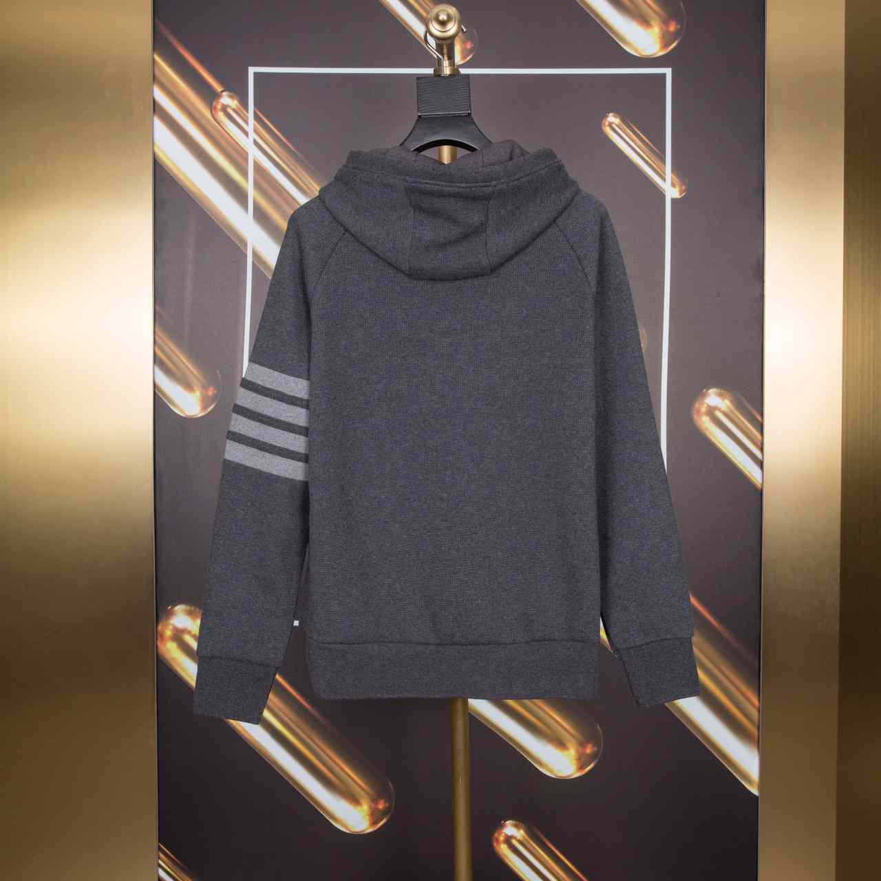 Thom Browne 4-Bar Zip-Up Cotton Hoodie - DopestKickz