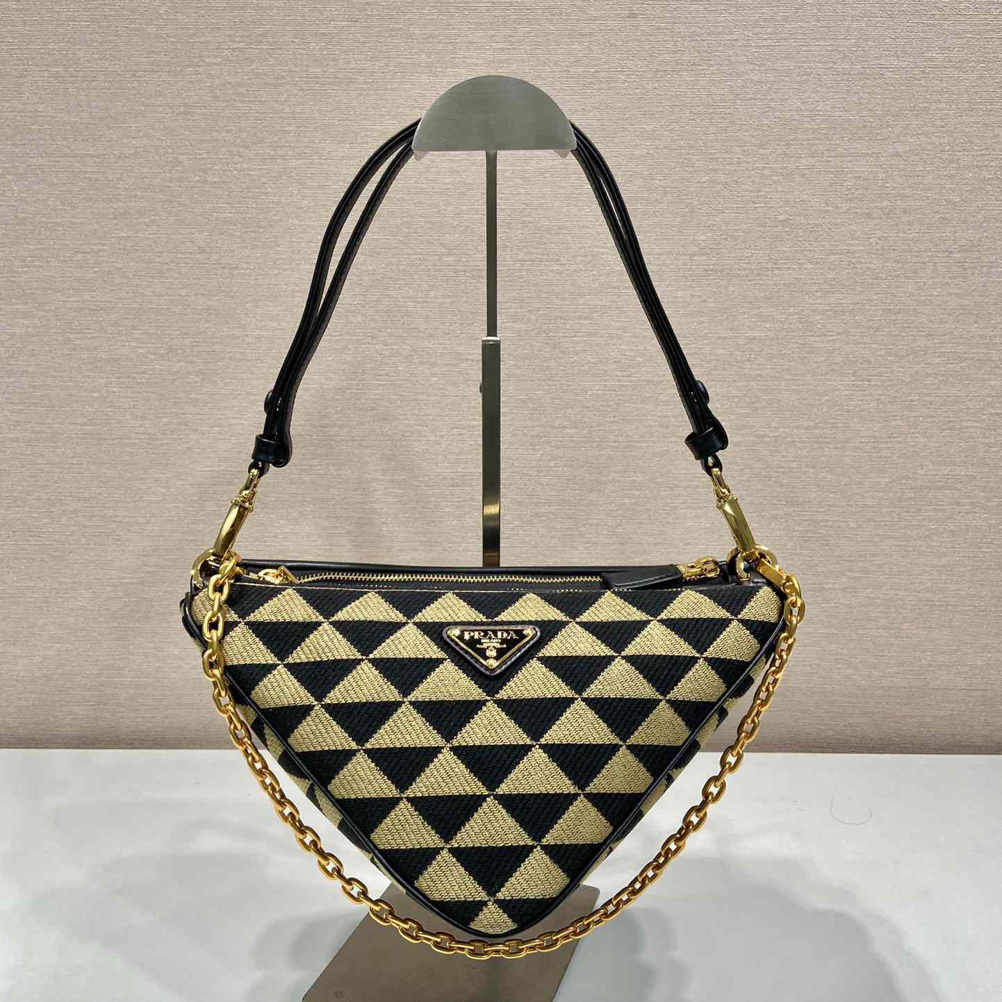 Prada Symbole Leather And Fabric Mini Bag(23-25-5cm) - DopestKickz