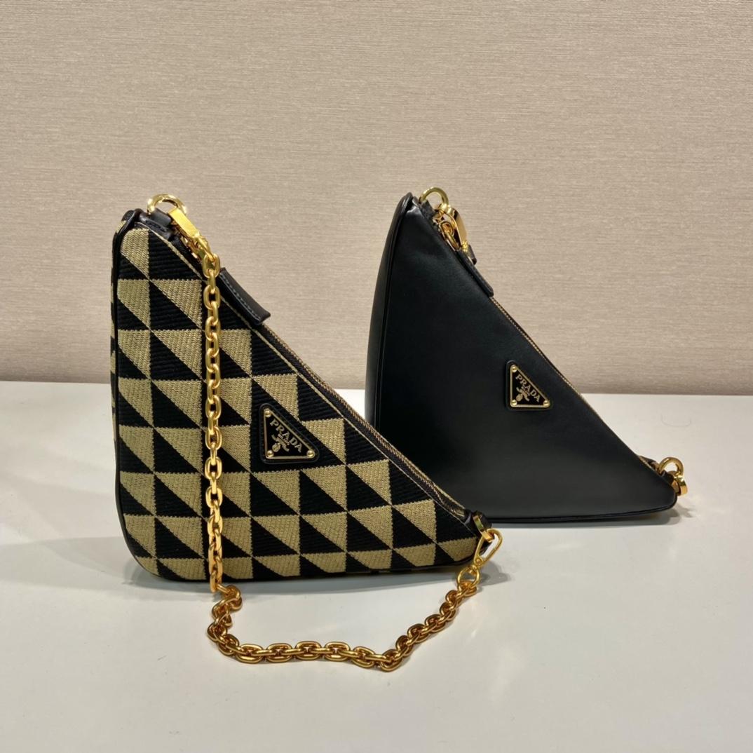 Prada Symbole Leather And Fabric Mini Bag(23-25-5cm) - DopestKickz