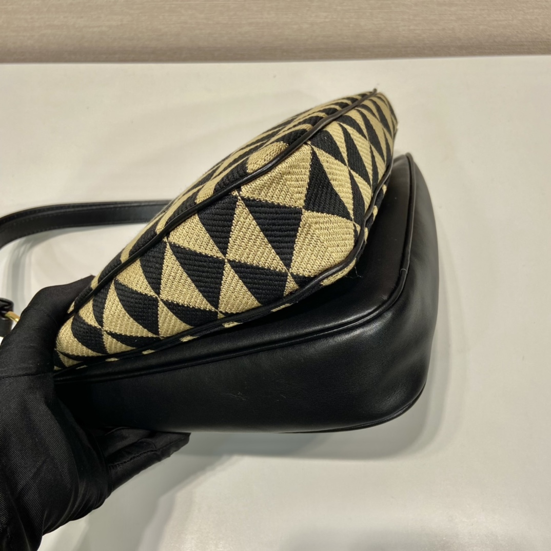 Prada Symbole Leather And Fabric Mini Bag(23-25-5cm) - DopestKickz