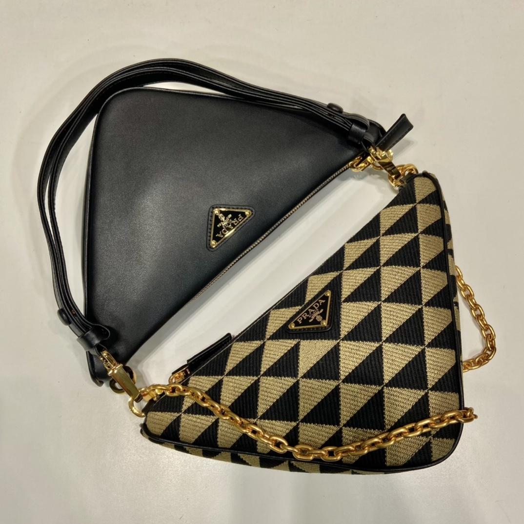 Prada Symbole Leather And Fabric Mini Bag(23-25-5cm) - DopestKickz