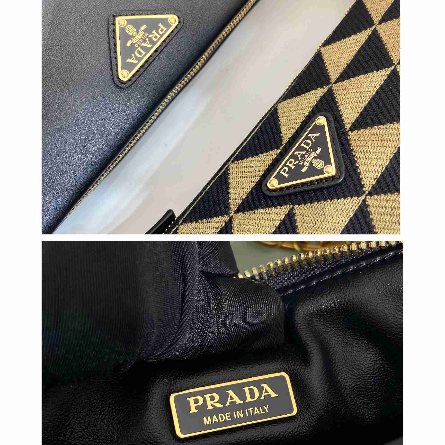 Prada Symbole Leather And Fabric Mini Bag(23-25-5cm) - DopestKickz