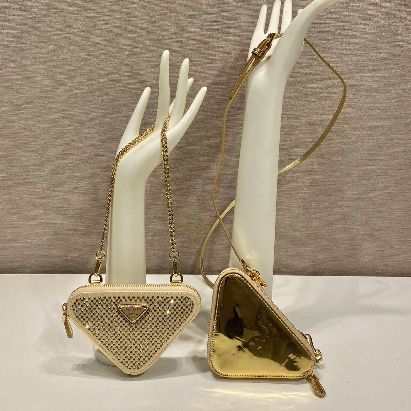 Prada Embellished Satin And Leather Mini-Pouch - DopestKickz