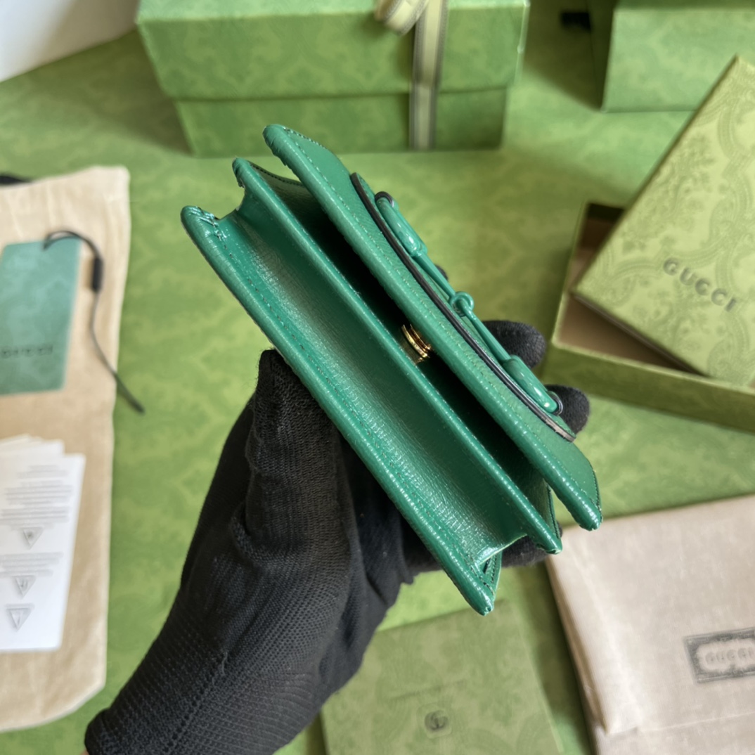 Gucci Horsebit 1955 Card Case Wallet(11-8.5-3cm)    - DopestKickz