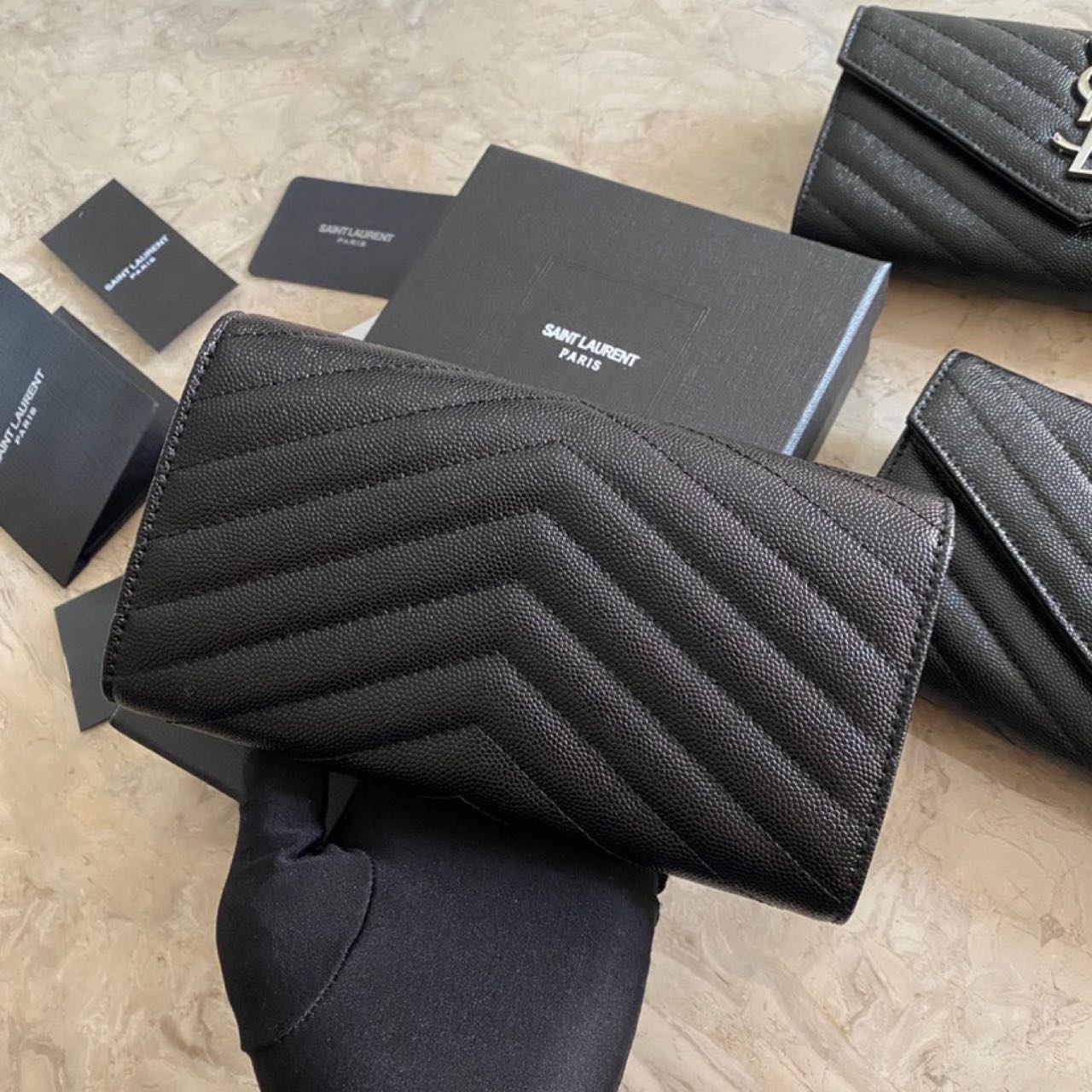 Saint Laurent Monogram Leather Wallet(19-11-3CM) - DopestKickz