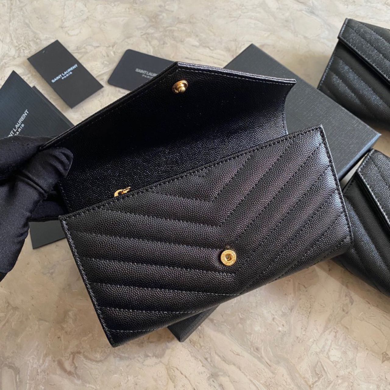 Saint Laurent Monogram Leather Wallet(19-11-3CM) - DopestKickz