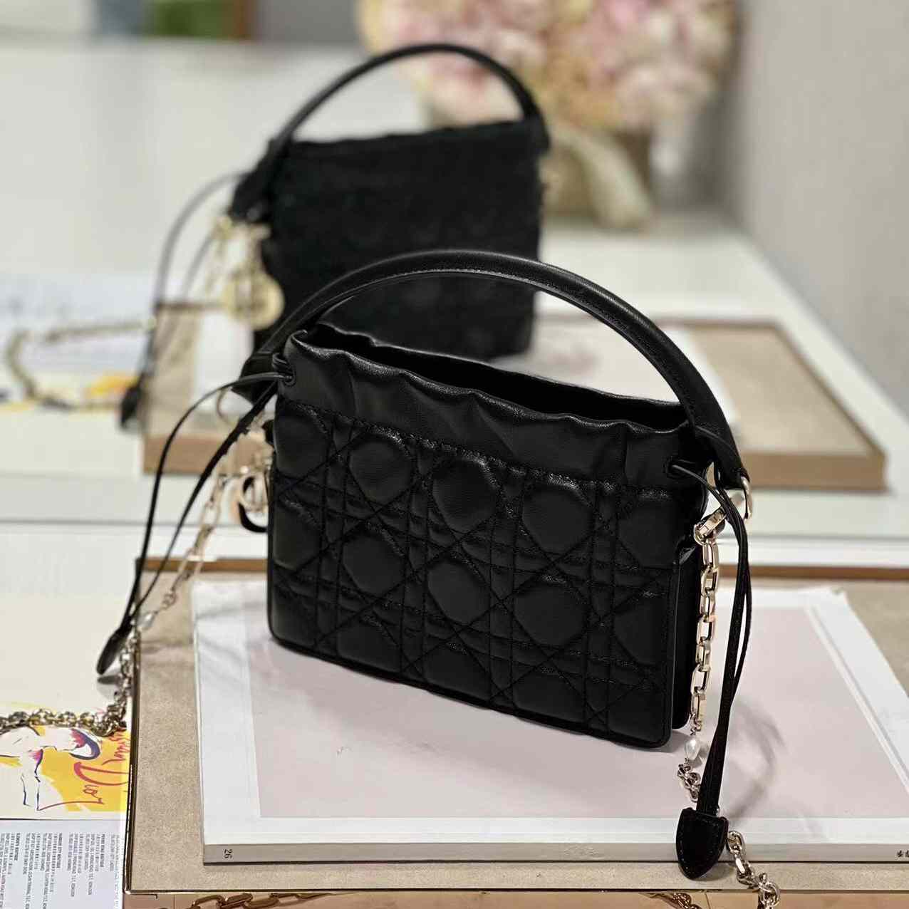 Dior Lady Dior Top Handle Drawstring Mini Bag - DopestKickz