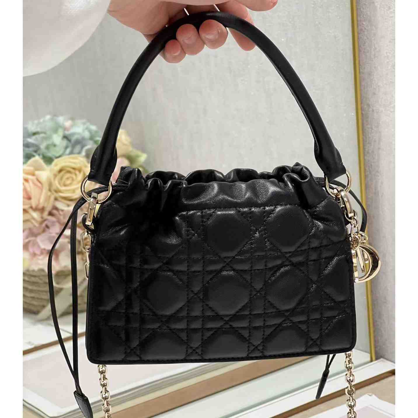 Dior Lady Dior Top Handle Drawstring Mini Bag - DopestKickz