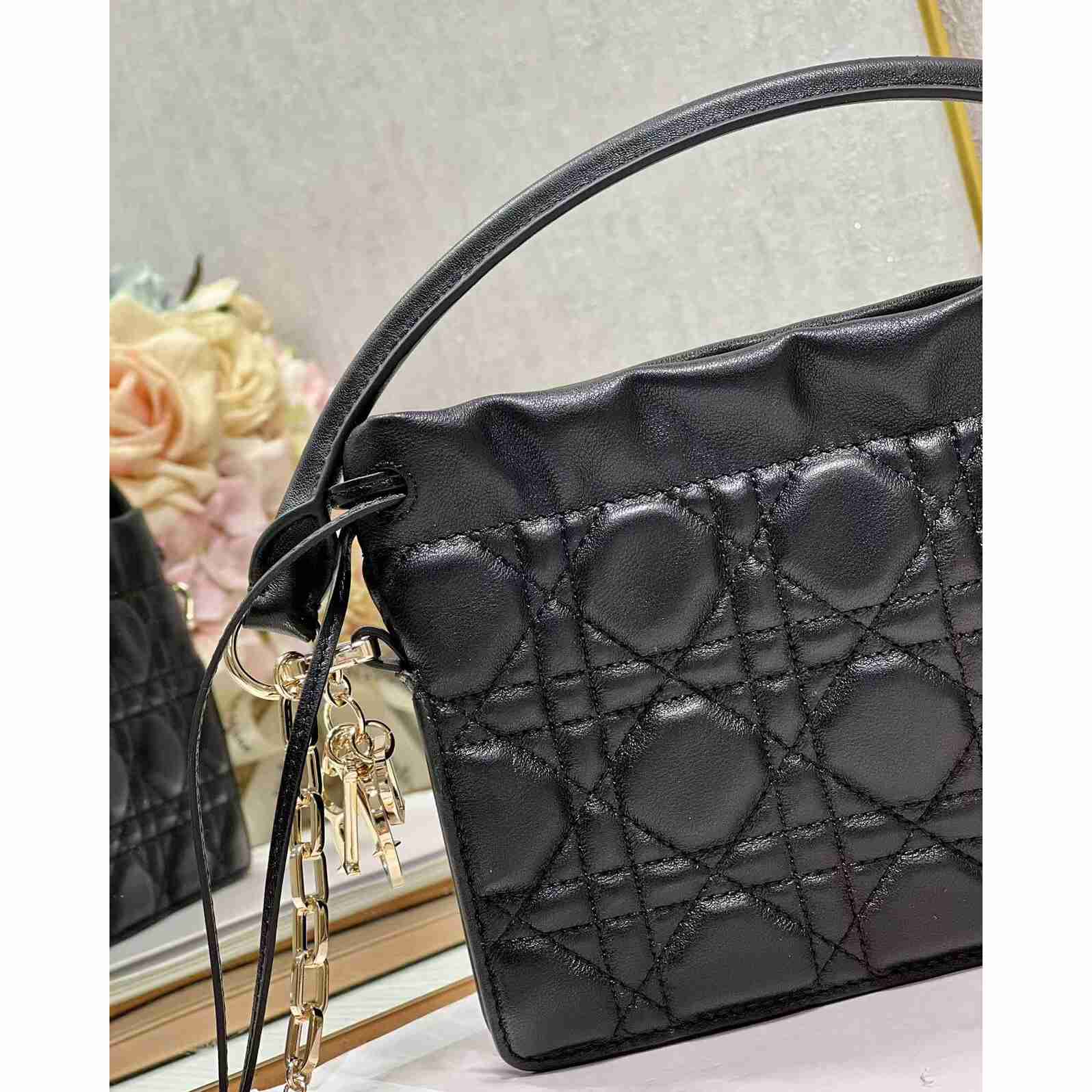 Dior Lady Dior Top Handle Drawstring Mini Bag - DopestKickz