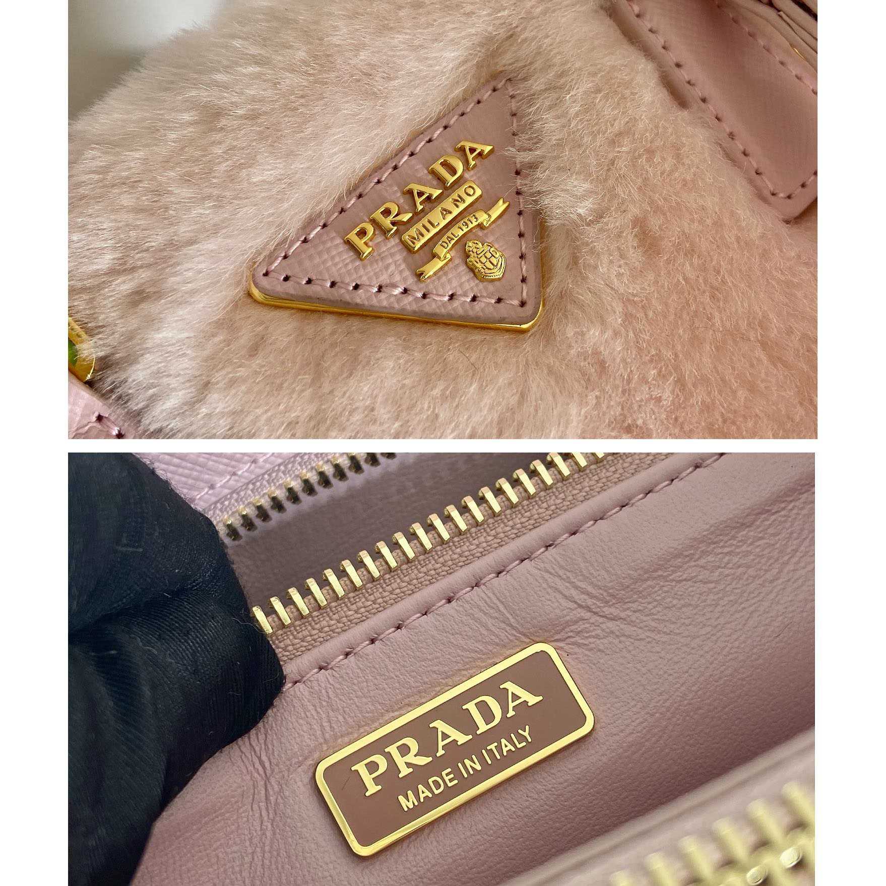 Prada Galleria Shearling Mini-Bag - DopestKickz
