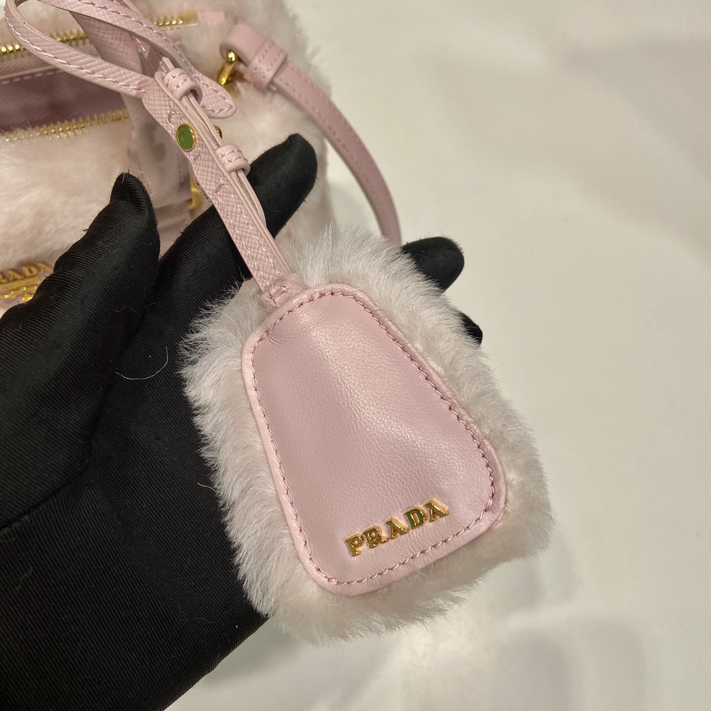 Prada Galleria Shearling Mini-Bag - DopestKickz