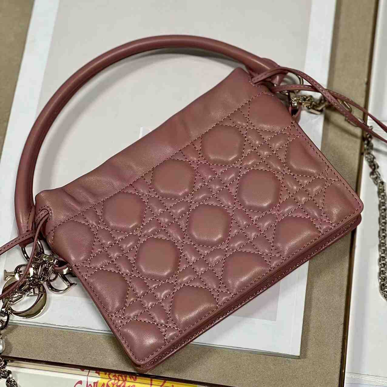 Dior Lady Dior Top Handle Drawstring Mini Bag - DopestKickz