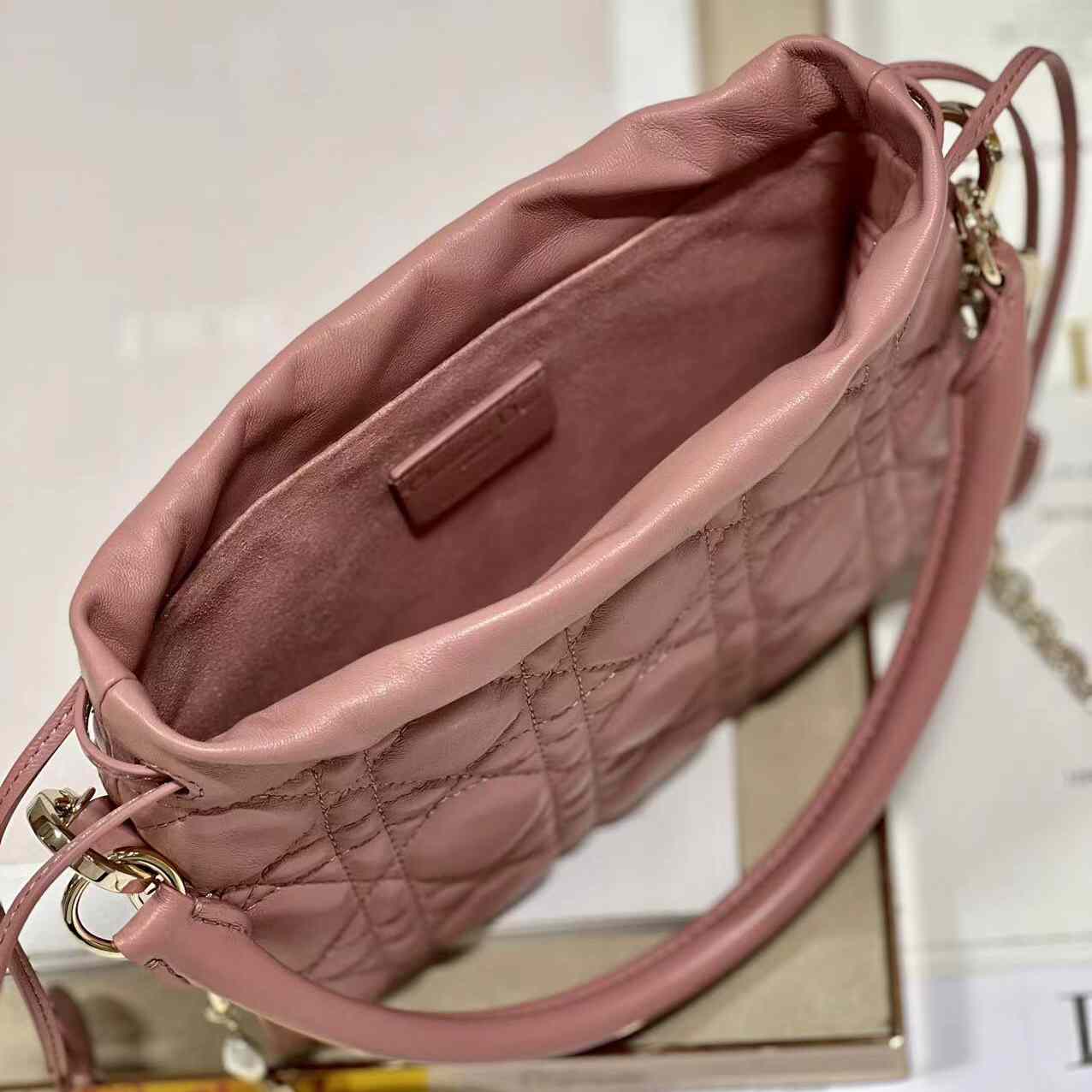 Dior Lady Dior Top Handle Drawstring Mini Bag - DopestKickz