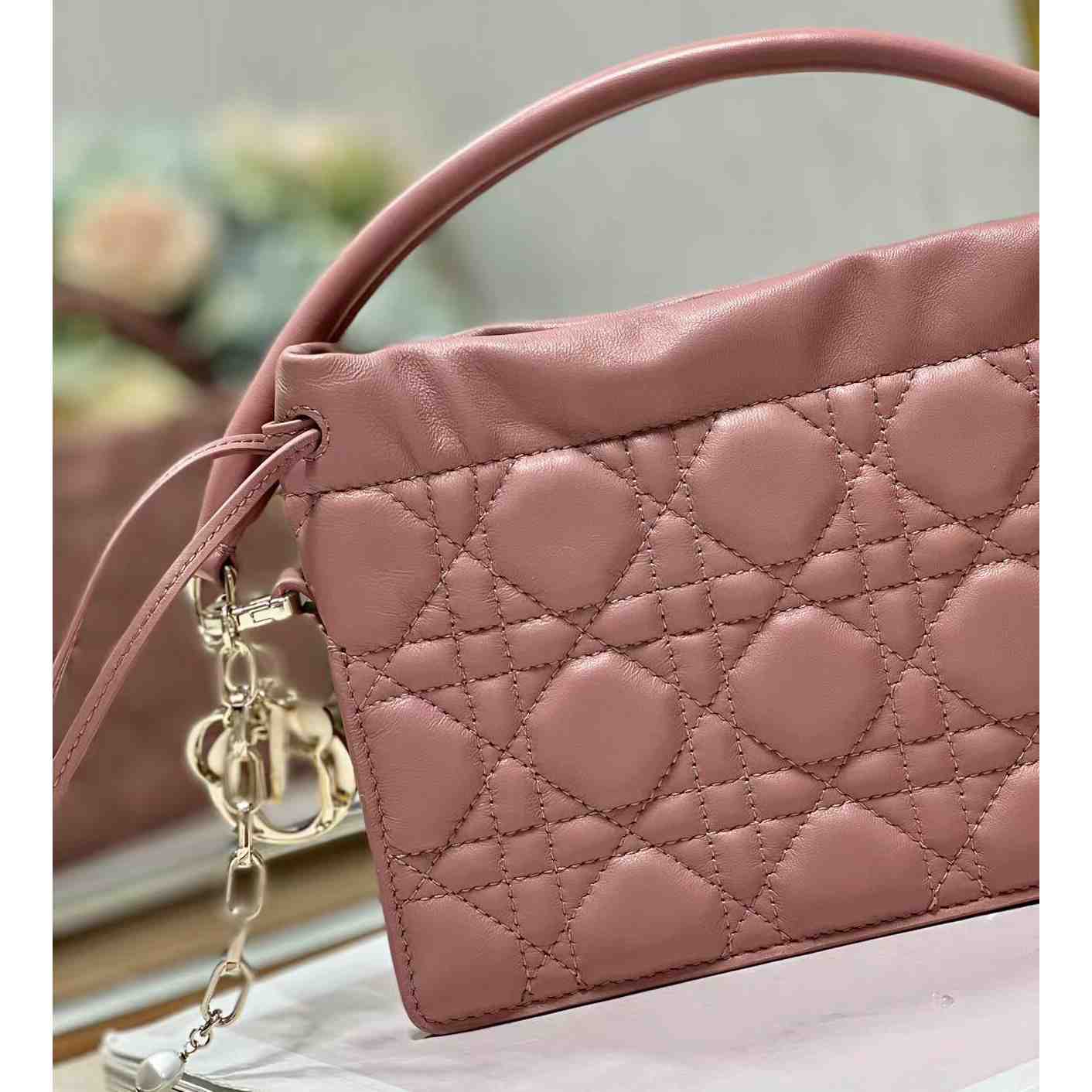 Dior Lady Dior Top Handle Drawstring Mini Bag - DopestKickz