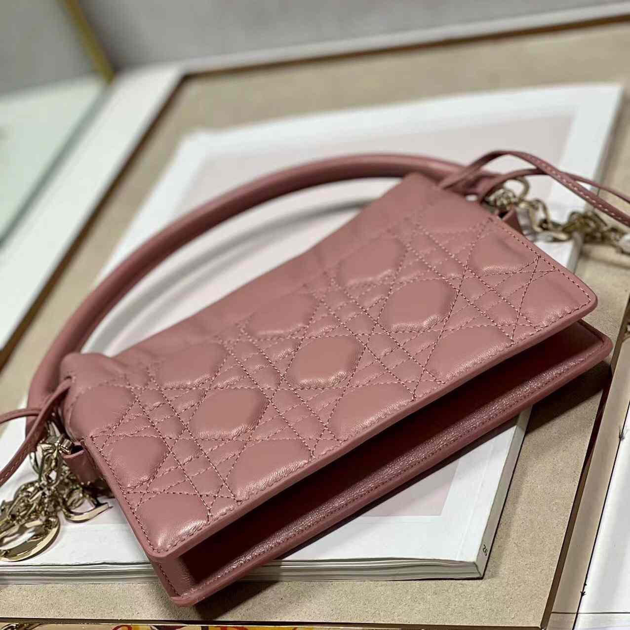 Dior Lady Dior Top Handle Drawstring Mini Bag - DopestKickz