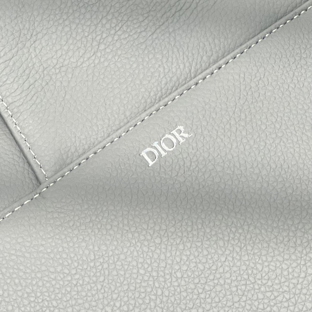 Dior Saddle Bag Dior Gray Grained Calfskin With Christian Dior 1947 Signature (26 x 19 x 4.5CM) - DopestKickz