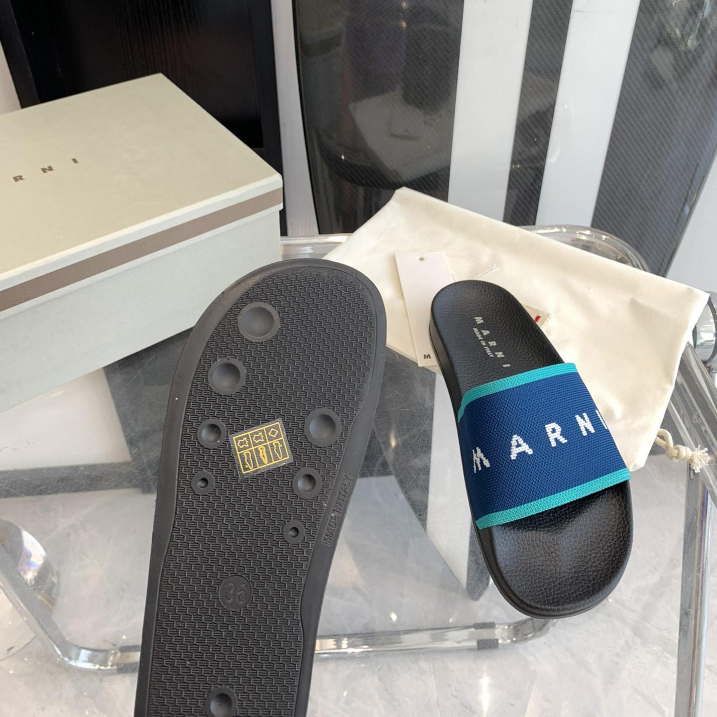 Marni Blue Logo Jacquard Rubber Slide - DopestKickz
