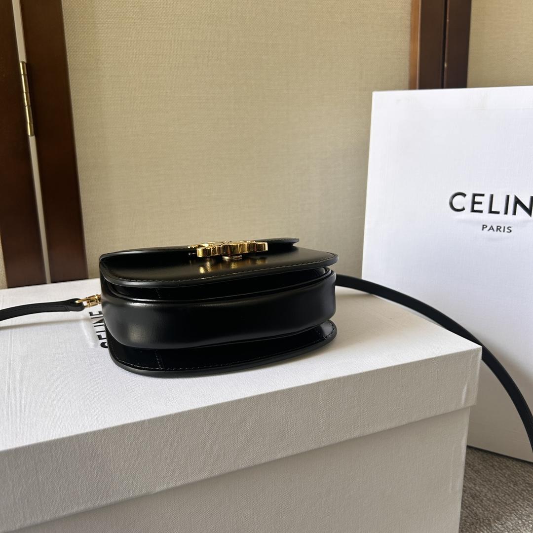 Celine Mini Besace Triomphe In Shiny Calfskin - DopestKickz
