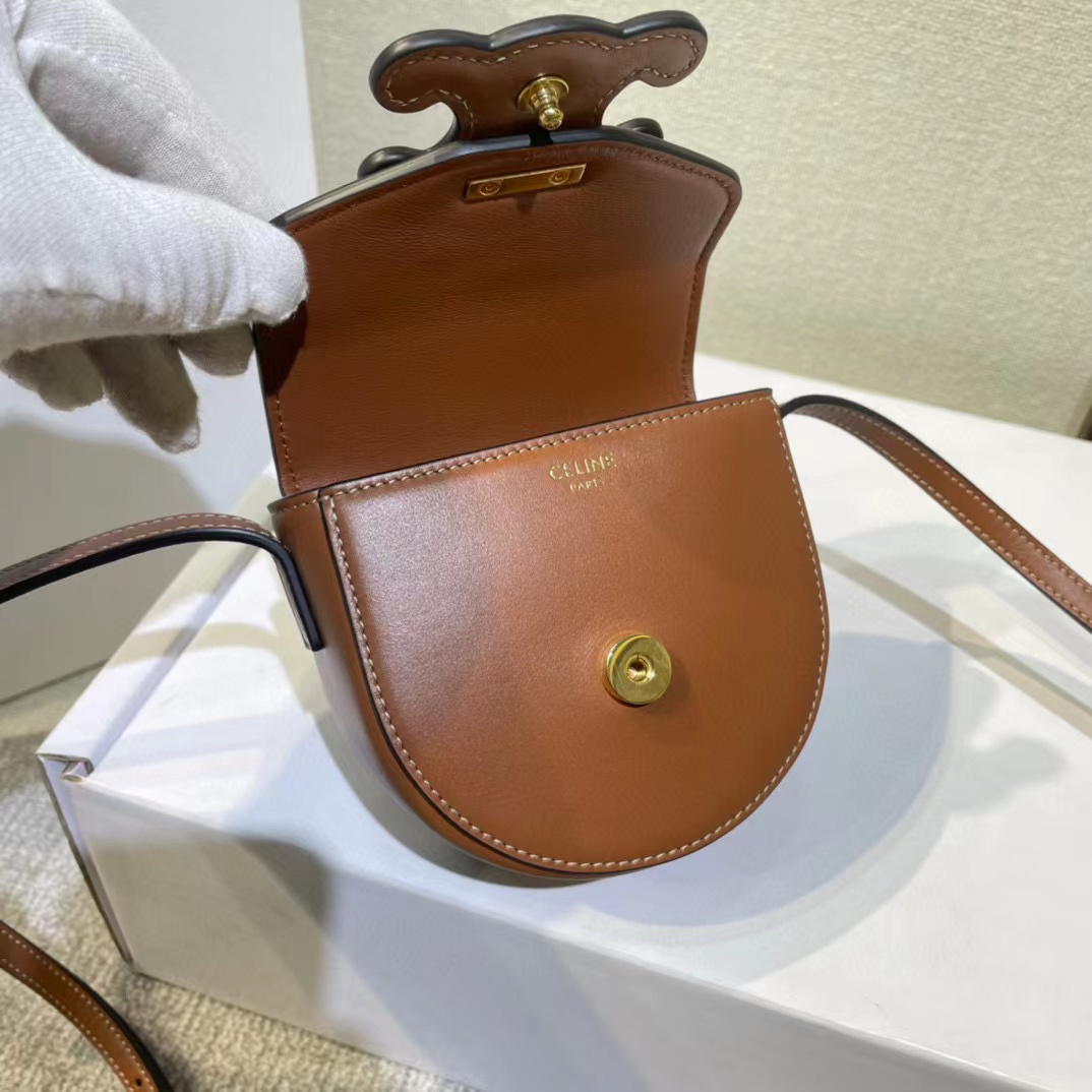 Celine Mini Besace Cuir Triomphe In Smooth Calfskin(11-10-5cm) - DopestKickz