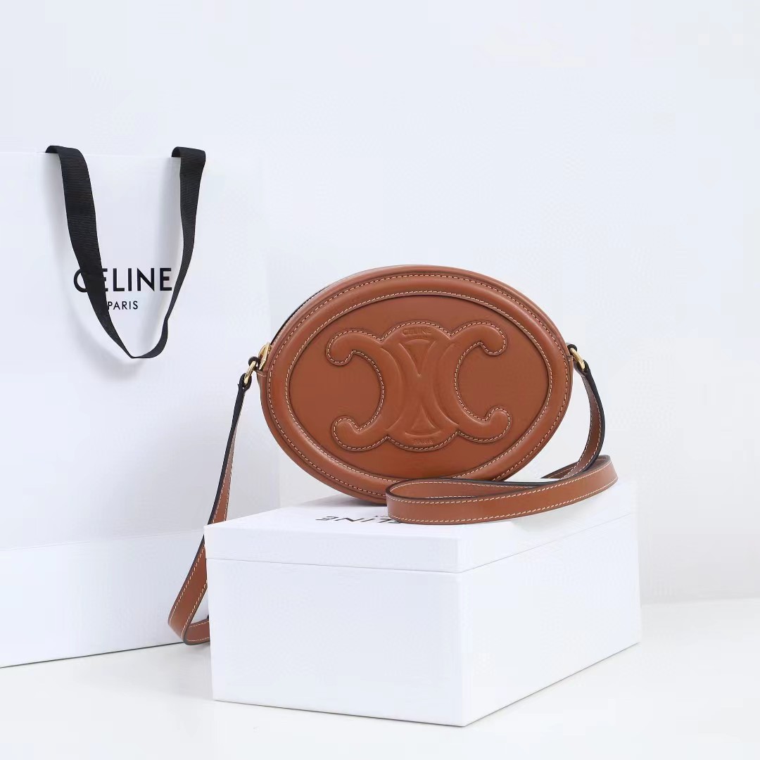 Celine Oval Bag Cuir Triomphe In Smooth Calfskin Tan - DopestKickz