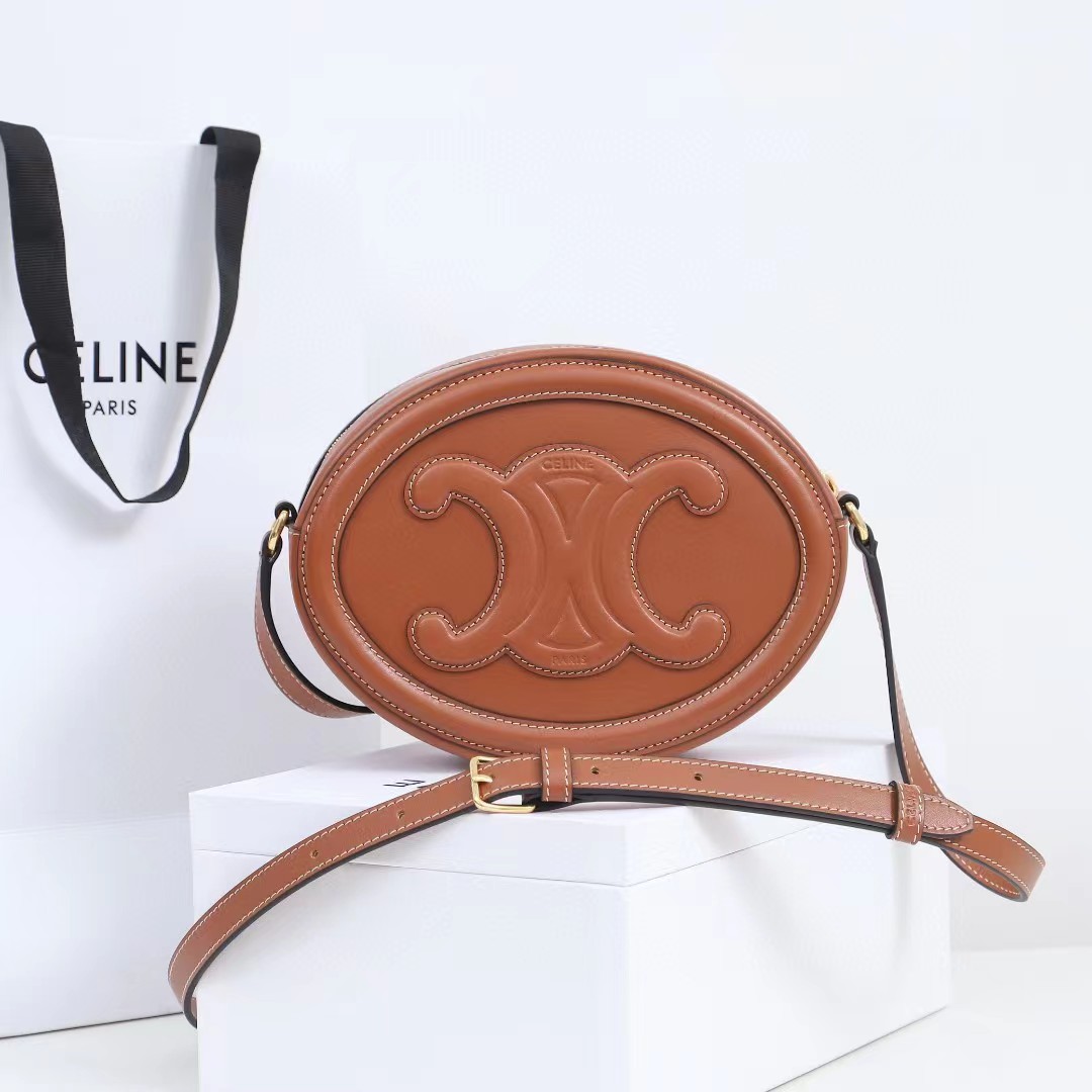Celine Oval Bag Cuir Triomphe In Smooth Calfskin Tan - DopestKickz