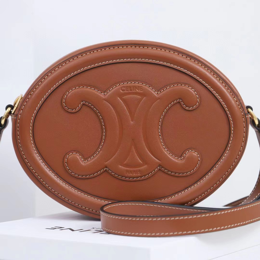 Celine Oval Bag Cuir Triomphe In Smooth Calfskin Tan - DopestKickz