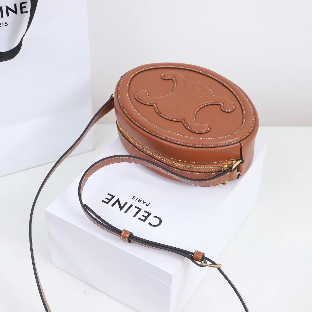 Celine Oval Bag Cuir Triomphe In Smooth Calfskin Tan - DopestKickz