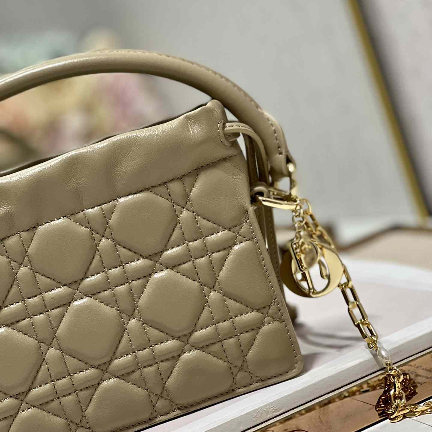 Dior Lady Dior Top Handle Drawstring Mini Bag - DopestKickz