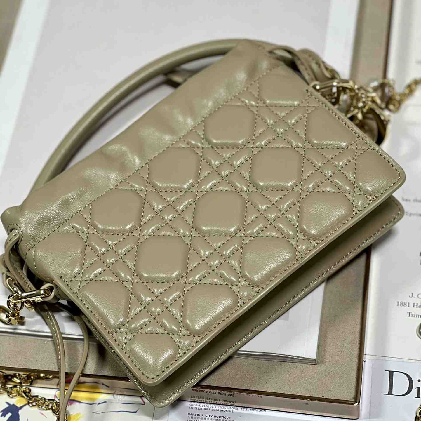 Dior Lady Dior Top Handle Drawstring Mini Bag - DopestKickz