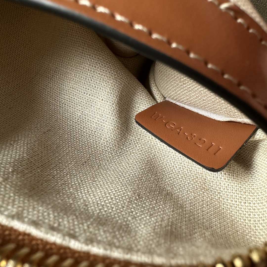 Celine Small Boston Cuir Triomphe In Textile And Calfskin Natural/Tan - DopestKickz