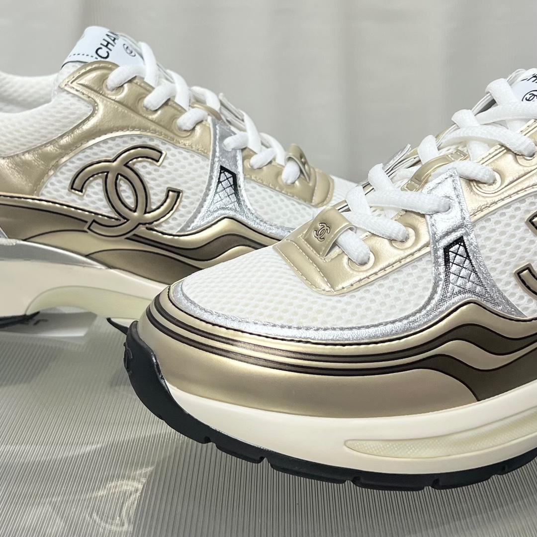 Chanel Fabric & Laminated Sneakers - DopestKickz