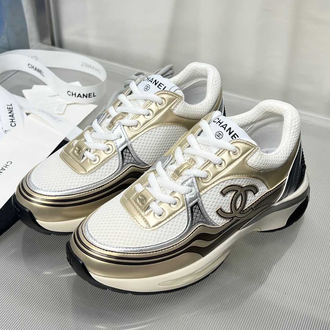 Chanel Fabric & Laminated Sneakers - DopestKickz